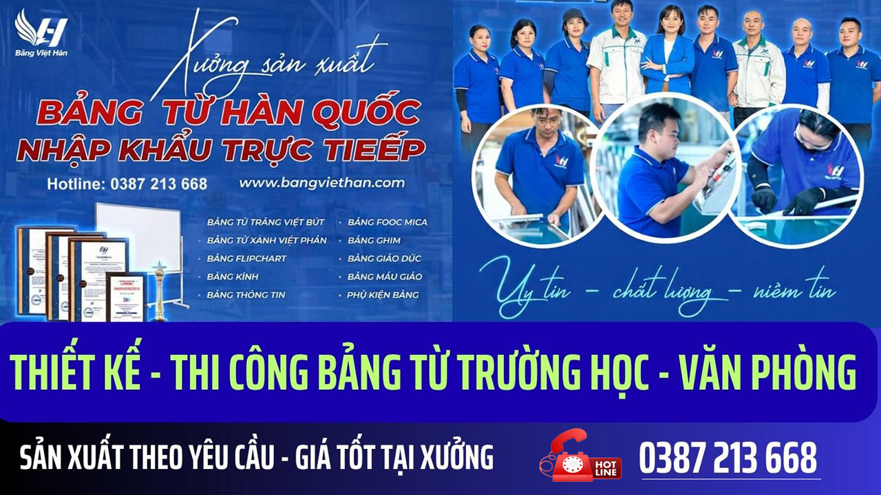 Bảng Từ Xanh Treo Tường Cố Định Khung Nhôm