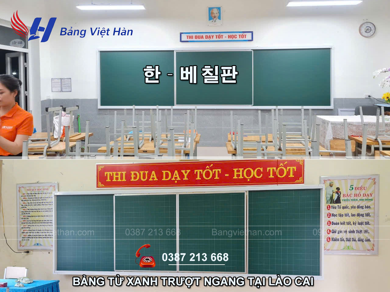 Bảng từ xanh trượt ngang tại Lào Cai