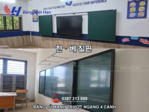 Bảng Từ Xanh Trượt Ngang 4 Cánh