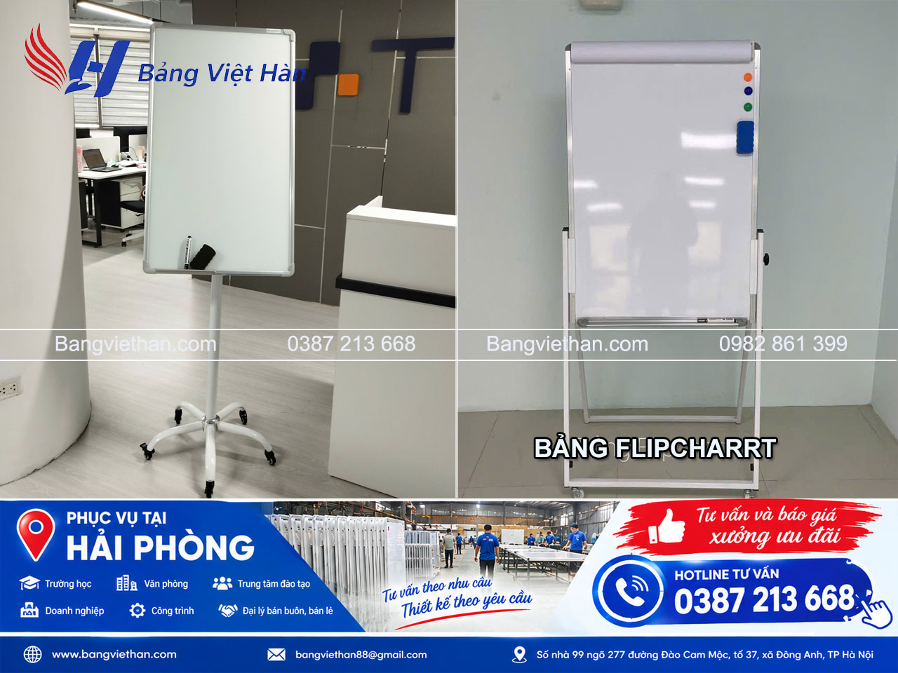 Sản Xuất & Phân Phối Bảng Từ Mặt Trắng Giá Xưởng Tại Hải Phòng