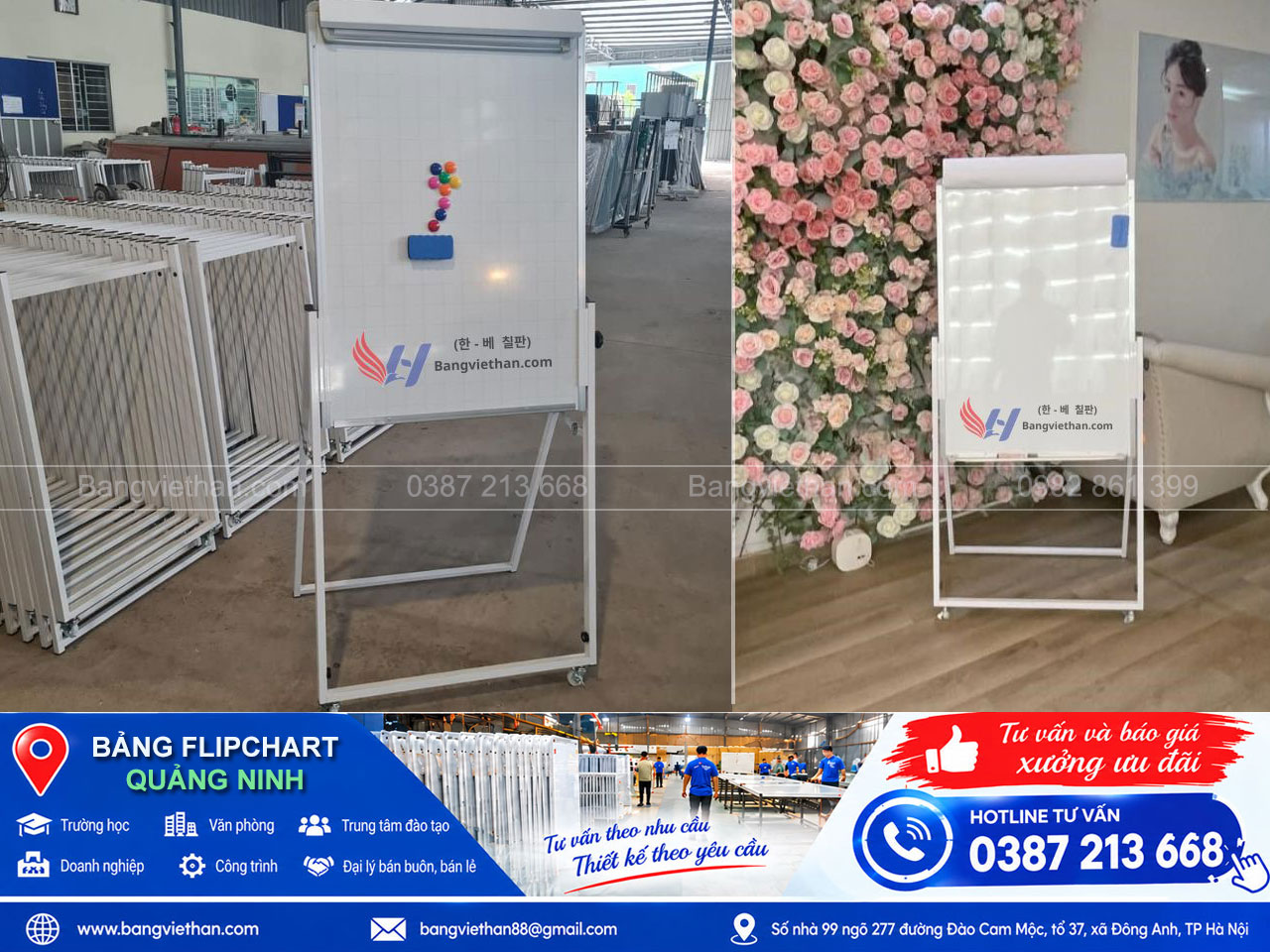 Bảng Flipcharrt mặt trắng tại Quảng Ninh