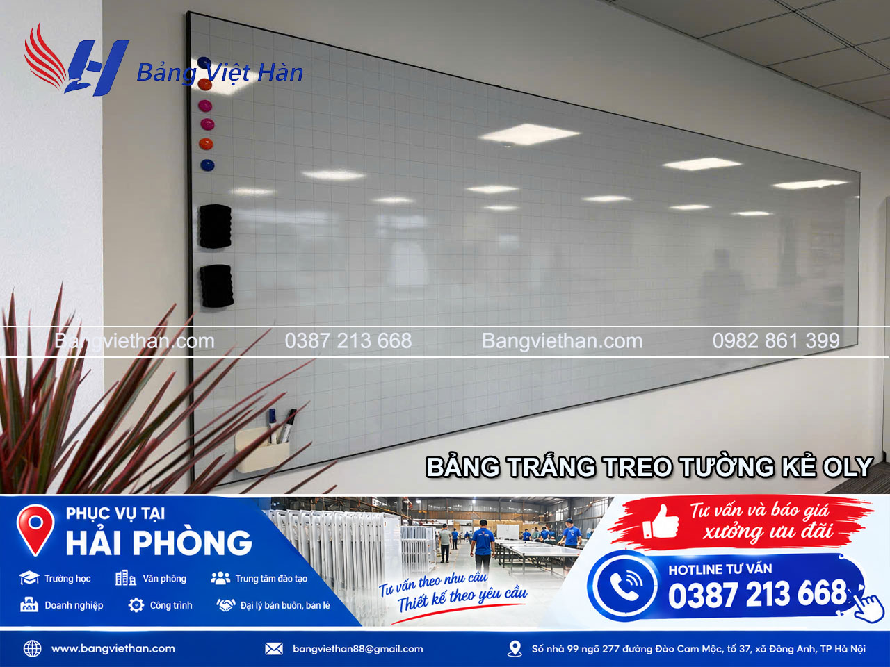 Sản Xuất & Phân Phối Bảng Từ Mặt Trắng Giá Xưởng Tại Hải Phòng