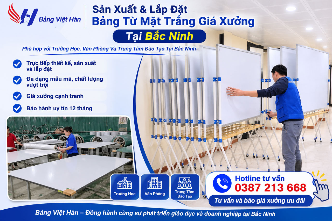 Các Mẫu Bảng Từ Mặt Trắng Cho Văn Phòng, Nhà Máy Và Trung Tâm Đào Tạo Tại Bắc Ninh