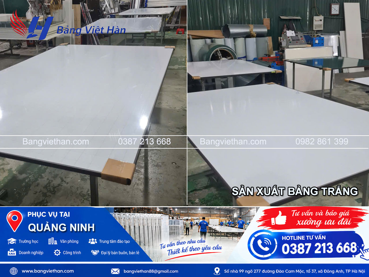 Sản Xuất & Phân Phối Bảng Từ Mặt Trắng Giá Xưởng Tại Quảng Ninh
